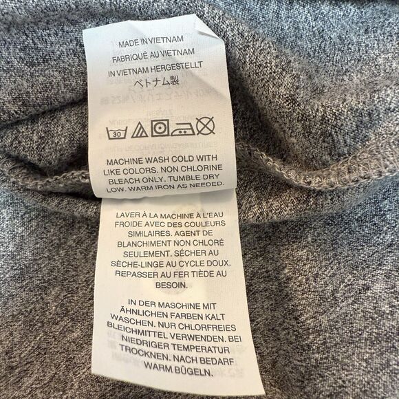 Madewell Women's S U-Neck Embroidered Tee T-Shirt Gray Cotton Viscose Poly - Picture 9 of 9